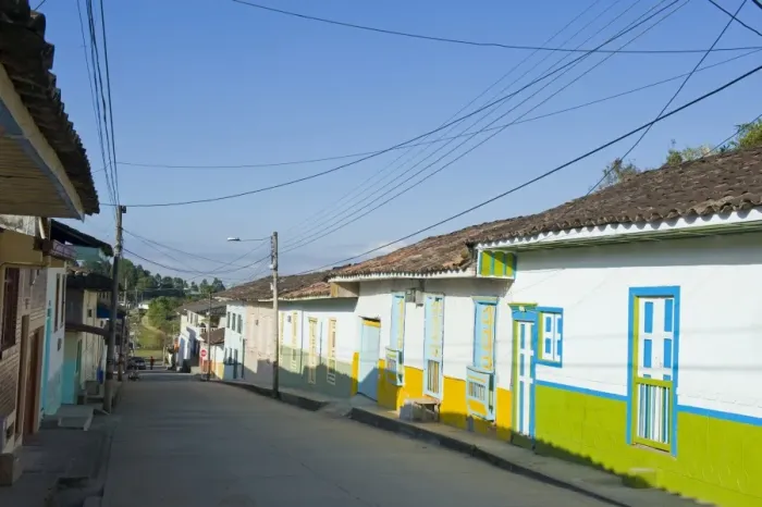 Framed Print : Colourful houses, Salento, Colombia, South America