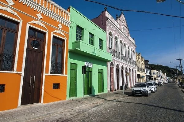 Colourful houses in San Francisco do Sul, Brazil, South America
