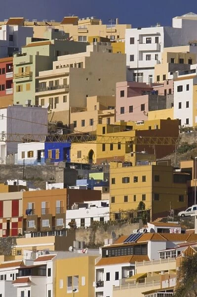 Colourful houses in San Sebastian de la Gomera, La Gomera, Canary Islands, Spain, Europe
