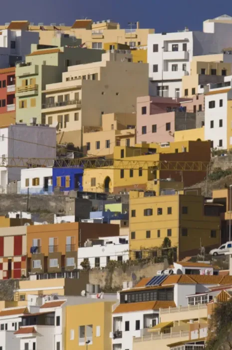 Framed Print : Colourful houses in San Sebastian de la Gomera, La Gomera, Canary Islands, Spain, Europe Framed Print : Colourful houses in San Sebastian de la Gomera, La Gomera, Canary Islands, Spain, Europe