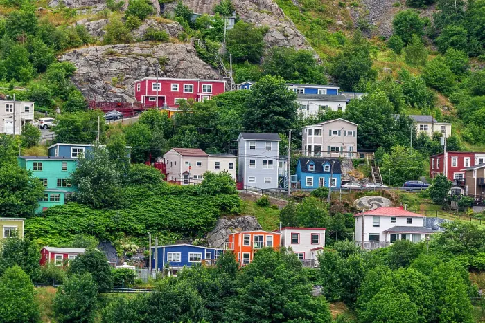 Framed Print : Colourful houses, St.John's, Newfoundland, Canada, North America Framed Print : Colourful houses, St.John's, Newfoundland, Canada, North America