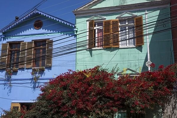Colourful houses, Valparaiso, UNESCO World Heritage Site, Chile, South America