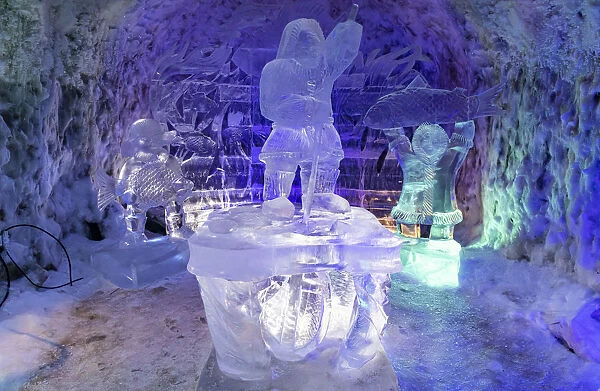 Colourful ice sculptures in the Permafrost kingdom, Yakutsk, Sakha Republic (Yakutia)