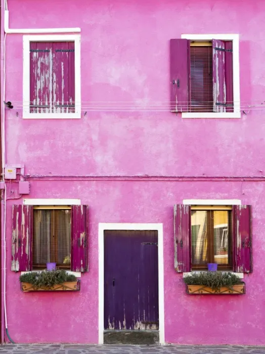 Framed Print : Detail of colourful painted building, island of Burano, Venice, Veneto, Italy, Europe Framed Print : Detail of colourful painted building, island of Burano, Venice, Veneto, Italy, Europe