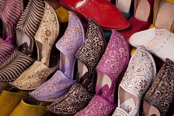 Colourful slippers, Marrakesh, Morocco, North Africa, Africa