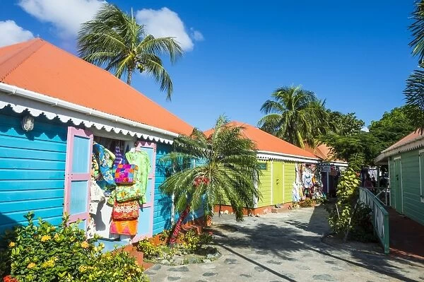 Colourful souvenir shops in Roadtown, Tortola, British Virgin Islands, West Indies