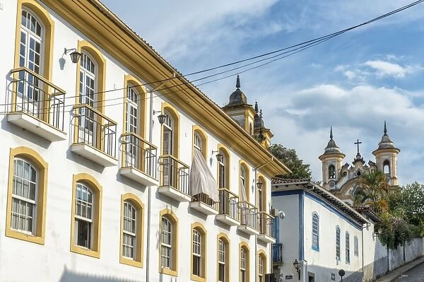 Colourful streets, Mariana, Minas Gerais, Brazil, South America