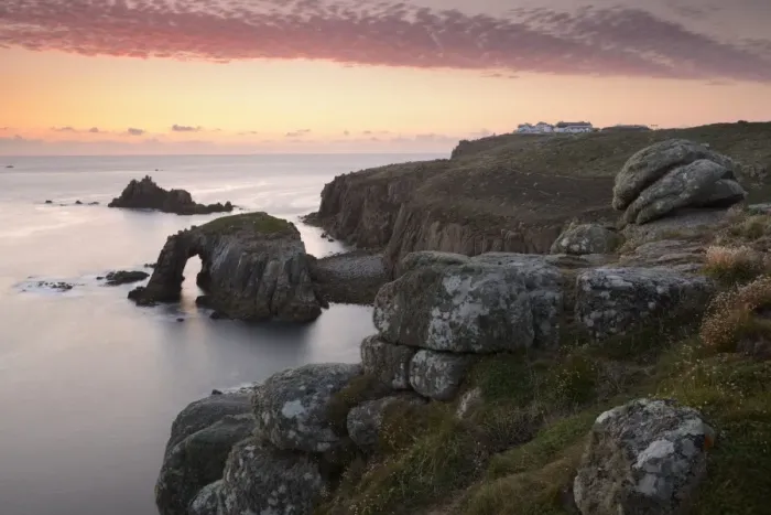 Framed Print : A colourful sunset overlooking the islands of Enys Dodnan and the Armed Knight at Lands End Framed Print : A colourful sunset overlooking the islands of Enys Dodnan and the Armed Knight at Lands End
