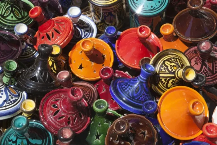 Framed Print : Colourful tajines, Essaouira, Atlantic coast, Morocco, North Africa, Africa Framed Print : Colourful tajines, Essaouira, Atlantic coast, Morocco, North Africa, Africa