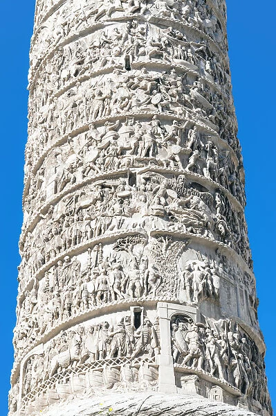 Column of Marcus Aurelius, Piazza Colonna, UNESCO World Heritage Site, Rome, Lazio