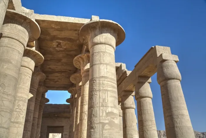 Framed Print : Column reliefs, Hypostyle Hall, The Ramesseum (Mortuary Temple of Ramese II), Luxor Framed Print : Column reliefs, Hypostyle Hall, The Ramesseum (Mortuary Temple of Ramese II), Luxor