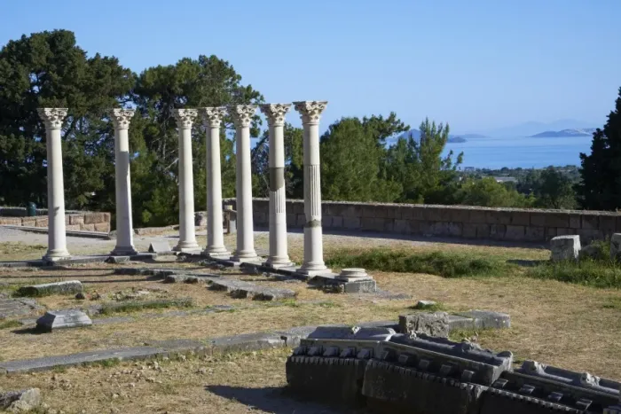 Framed Print : Columns in the ancient Greek city of Asklepieion, Kos, Dodecanese, Greek Islands, Greece, Europe Framed Print : Columns in the ancient Greek city of Asklepieion, Kos, Dodecanese, Greek Islands, Greece, Europe