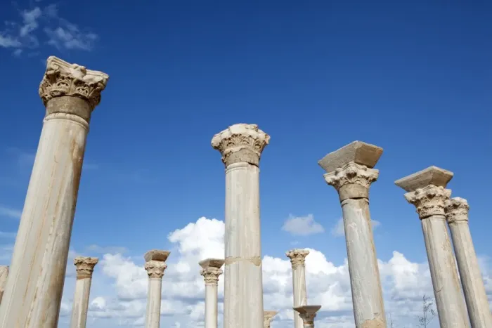 Framed Print : The columns of the central basilica, Apollonia, Libya, North Africa, Africa Framed Print : The columns of the central basilica, Apollonia, Libya, North Africa, Africa