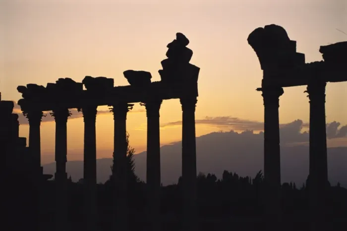 Framed Print : Columns in public building, probably the Court of Justice, Baalbek, UNESCO World Heritage Site Framed Print : Columns in public building, probably the Court of Justice, Baalbek, UNESCO World Heritage Site