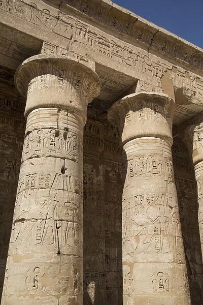 Columns of the Second Court, Medinet Habu (Mortuary Temple of Ramses III), West Bank