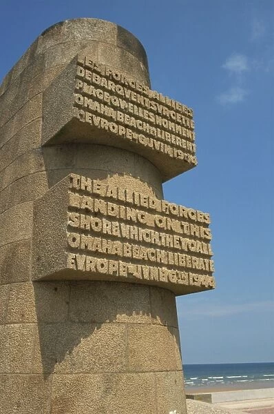 Commemorative obelisk marking the landing on 6th June 1944, Omaha Landing Beach