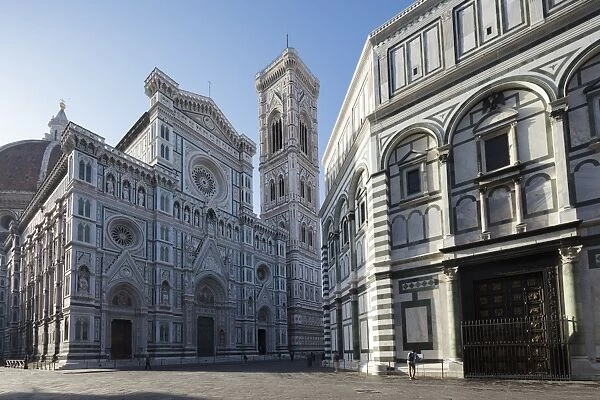 The complex of Duomo di Firenze with ancient Baptistery, Giottos Campanile and Brunelleschis Dome