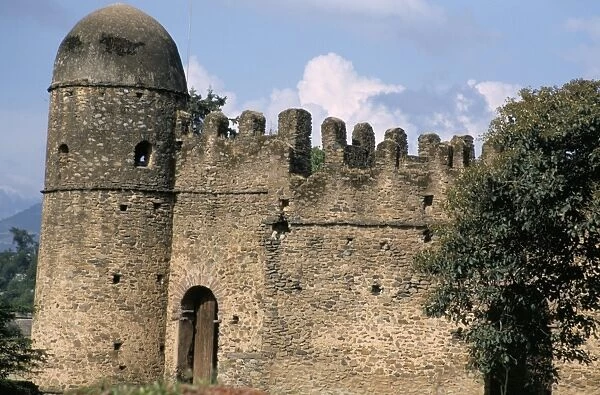 Compound walls, Royal Enclosure, 17th century castle, Gondar, Ethiopia, Africa