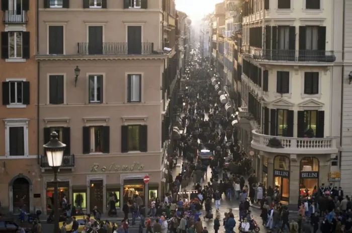 Framed Print : Via Condotti from the Spanish Steps Framed Print : Via Condotti from the Spanish Steps