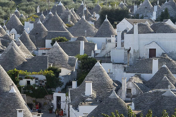 Conical dry stone roofs on trulli, traditonal houses in Alberobello