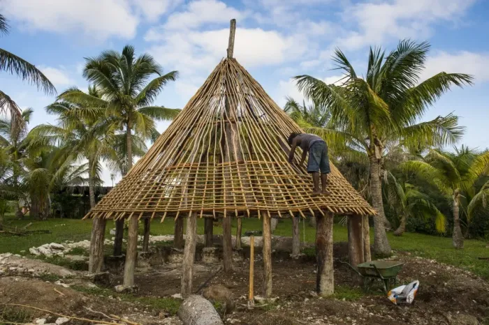 Framed Print : Construction of a traditional house, Ouvea, Loyalty Islands, New Caledonia, Pacific Framed Print : Construction of a traditional house, Ouvea, Loyalty Islands, New Caledonia, Pacific