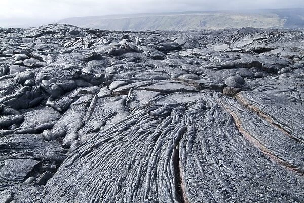 Cooled lava from recent eruption
