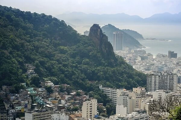 Copacabana and Morro Sao Joao, Rio de Janeiro, Brazil, South America