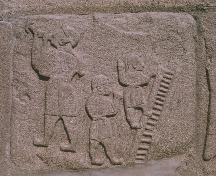 Framed Print : Copy at archaeological sites of Hittite relief showing sword swallowers and acrobats Framed Print : Copy at archaeological sites of Hittite relief showing sword swallowers and acrobats