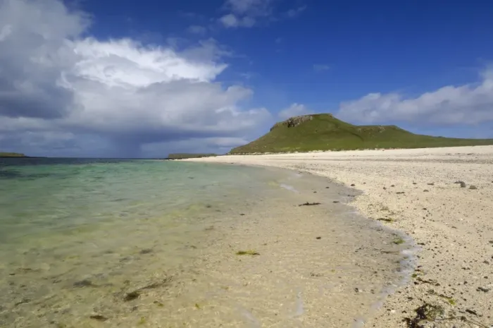 Framed Print : Coral Beach at An Dorneil, Loch Dunvegan, Isle of Skye, Inner Hebrides, Scotland, United Kingdom, Europe
