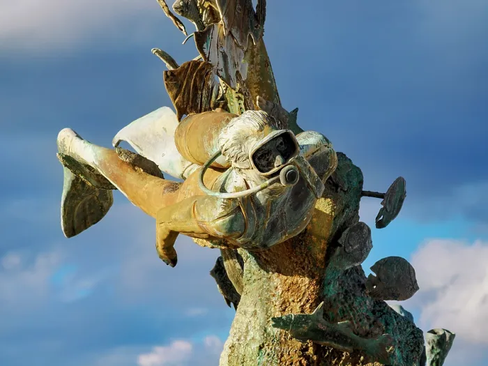Framed Print : Coral Reefs Monument at the waterfront of San Miguel de Cozumel, Cozumel Island, Quintana Roo State, Mexico