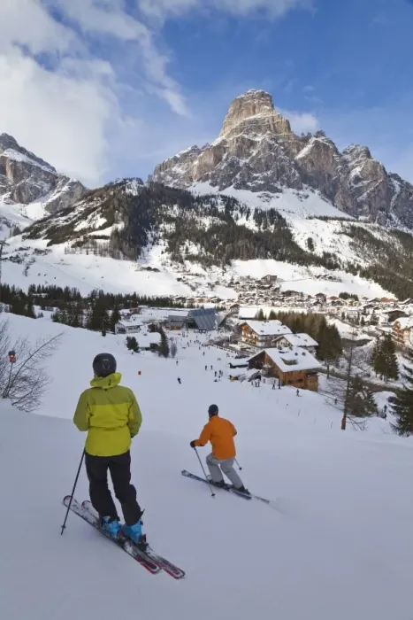 Framed Print : Corvara village in the Sella Ronda ski area, Val Gardena, Dolomites, South Tirol, Trentino-Alto Adige, Italy, Europe
