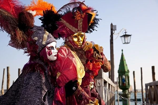 Costumes and masks during Venice Carnival, Venice, Veneto, Italy, Europe