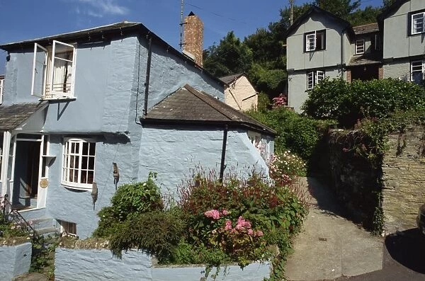 Cottages, Bodinnick, Cornwall, England, United Kingdom, Europe