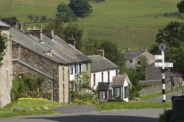 Cottages in the centre of Hesket Newmarket, John Peel Country, Cumbria, England, United Kingdom, Europe