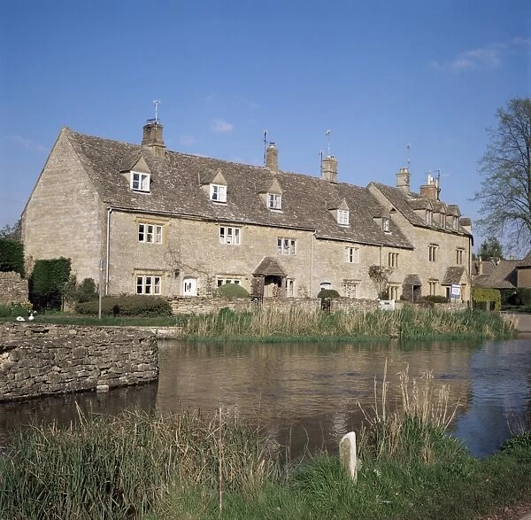Cottages and River Eye, Lower Slaughter, Gloucestershire, The Cotswolds