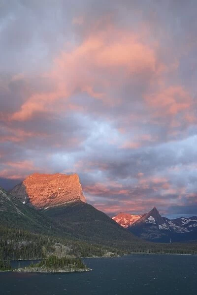 Coulds at dawn, St. Mary Lake, Glacier National Park, Montana, United States of America