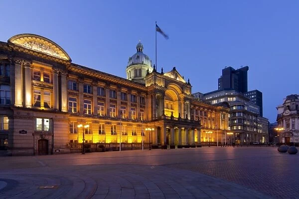 Council House and Victoria Square at dusk, Birmingham, Midlands, England, United Kingdom, Europe