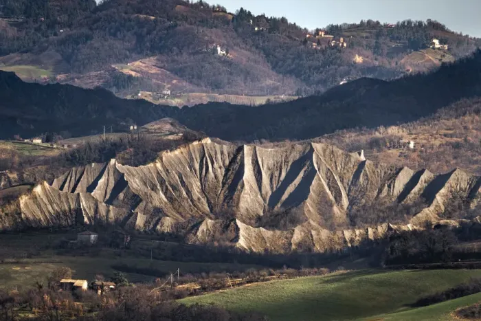 Framed Print : Countryside hills and badlands, Emilia Romagna, Italy, Europe Framed Print : Countryside hills and badlands, Emilia Romagna, Italy, Europe