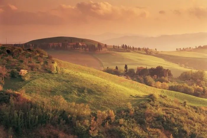 Framed Print : Countryside at sunset Framed Print : Countryside at sunset