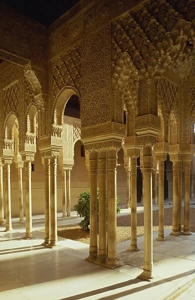The Court of the Lions in the Alhambra Palace in Granada