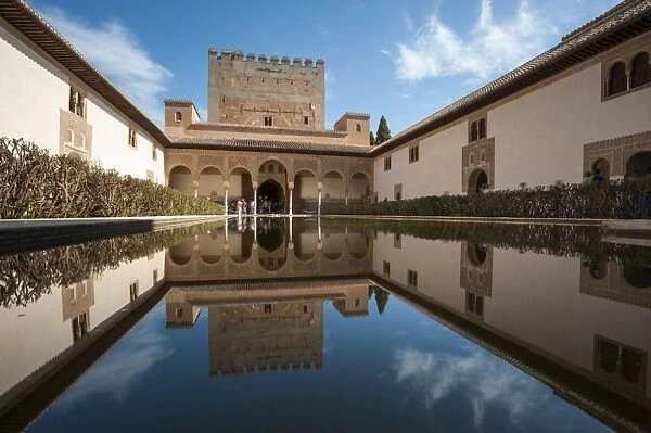 Court of the Myrtles, Alhambra, UNESCO World Heritage Site, Granada, Province of Granada