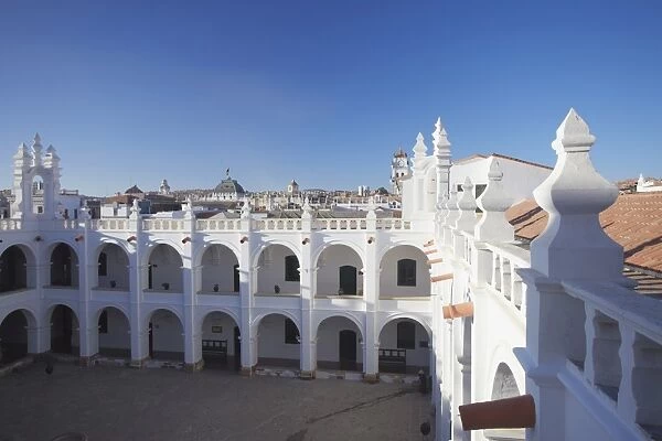 Courtyard of Convento de San Felipe Neri, Sucre, UNESCO World Heritage Site, Bolivia, South America