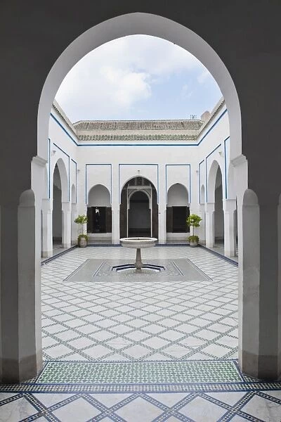 Courtyard at El Bahia Palace, Marrakech, Morocco, North Africa, Africa