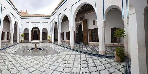 Courtyard at El Bahia Palace, Marrakech, Morocco, North Africa, Africa