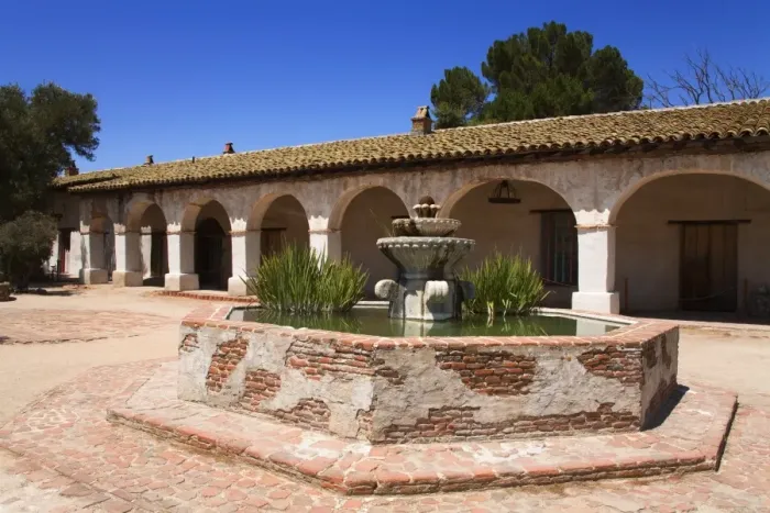 Framed Print : Courtyard fountain, Mission San Miguel Arcangel, San Miguel, California Framed Print : Courtyard fountain, Mission San Miguel Arcangel, San Miguel, California