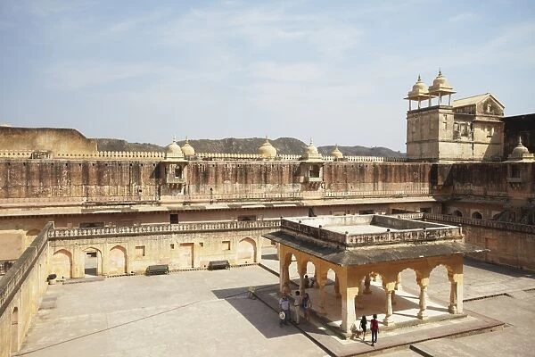 Courtyard of Palace of Man Singh I, Amber Fort, Jaipur, Rajasthan, India, Asia