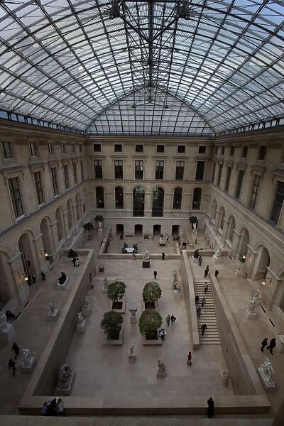 Covered courtyard at the Louvre Museum, Paris, France, Europe