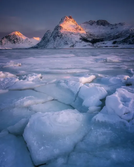 Framed Print : Cracked ice of Flakstadoya lake, Lofoten Islands, Nordland, Norway, Europe Framed Print : Cracked ice of Flakstadoya lake, Lofoten Islands, Nordland, Norway, Europe