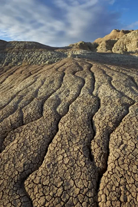 Framed Print : Cracks in eroded badlands, Badlands National Park, South Dakota, United States of America Framed Print : Cracks in eroded badlands, Badlands National Park, South Dakota, United States of America