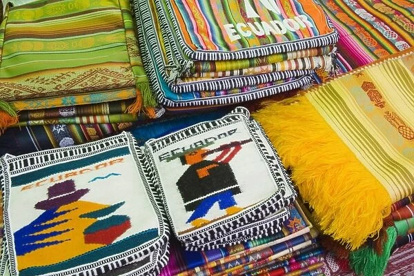 Craft market in Montecristi colonial town, City of Manta, Ecuador, South America
